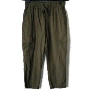 Gap Easy Pant Crop Cargo Pants XS Petite 27x23 Dark Olive Green